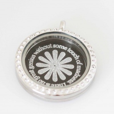 There is no great genius without a touch of madness - Locket and Plate Set